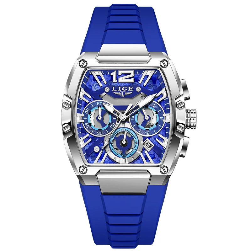 Montre Quartz Homme LIGE LG89206 – Chronographe Sport Militaire, Silicone & 6 Coloris