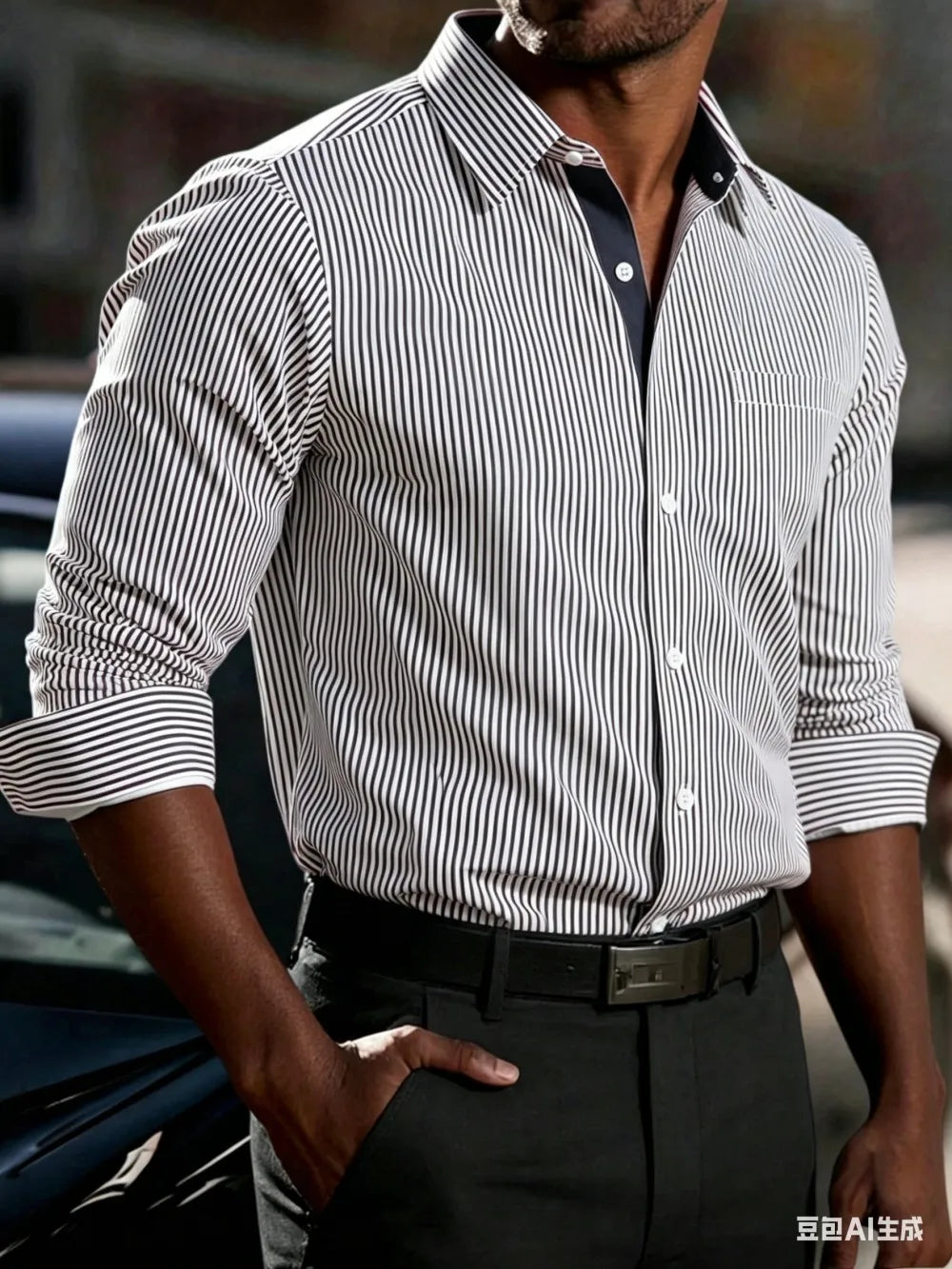 Chemise homme à rayures imprimées – CLEVI Paris