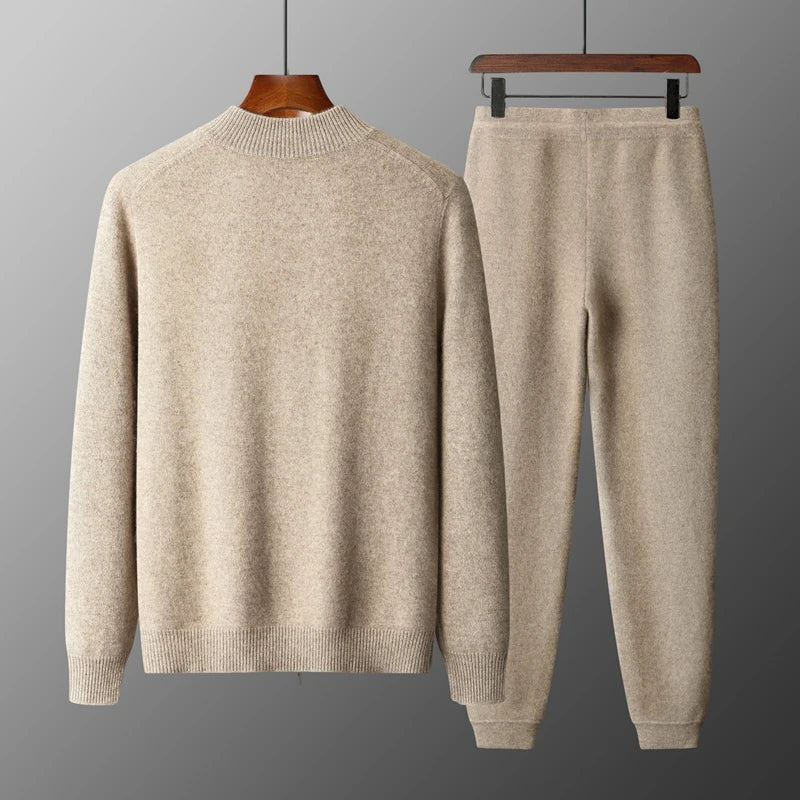 Ensemble homme laine mérinos col montant – CLEVI Paris