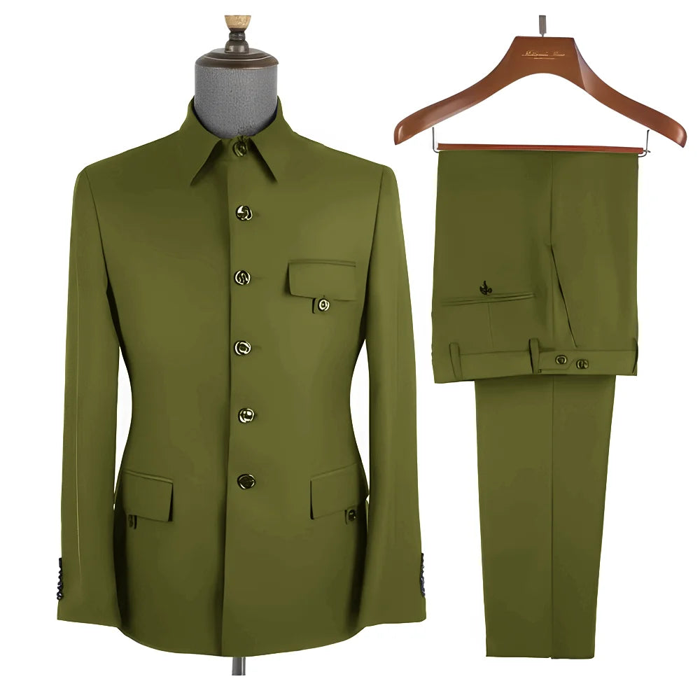 Costume homme 2 pièces, col montant – CLEVI Paris