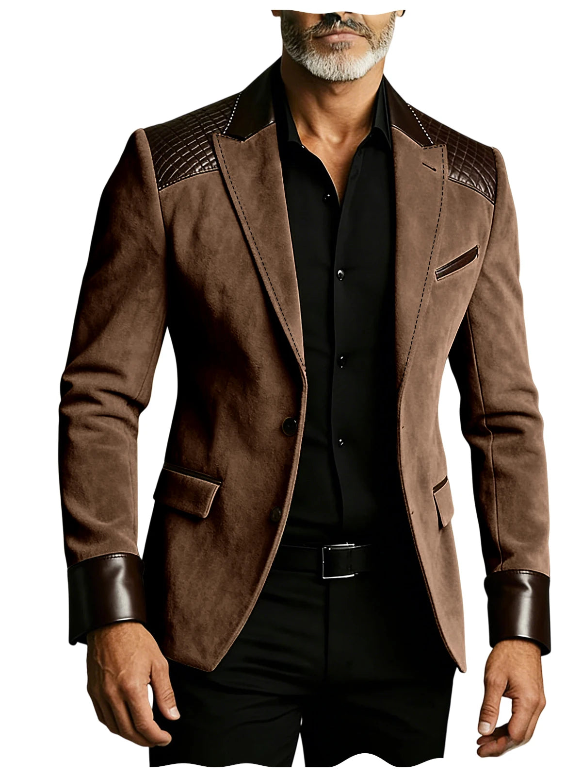 Blazer homme ajusté à détails crocodile – CLEVI Paris