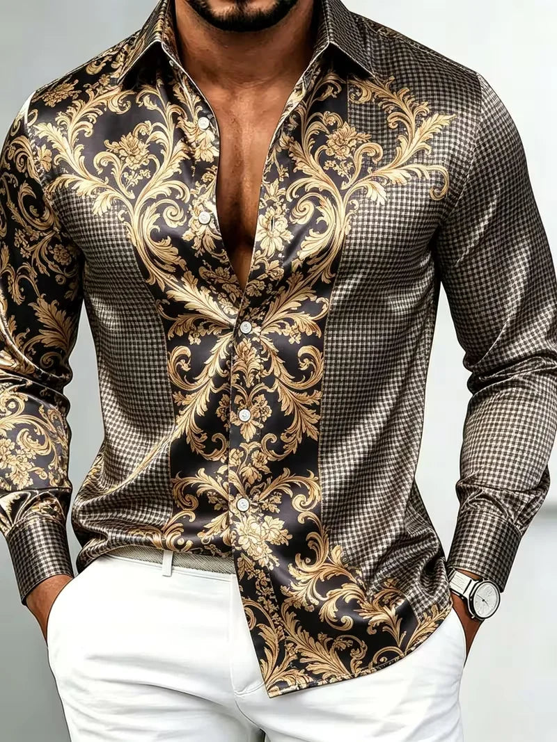 Chemise homme satinée ciel étoilé – CLEVI Paris
