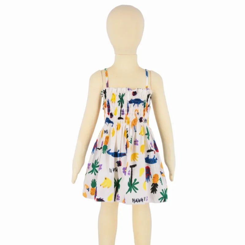 Robe d’été fille à fleurs sans manches – CLEVI Paris