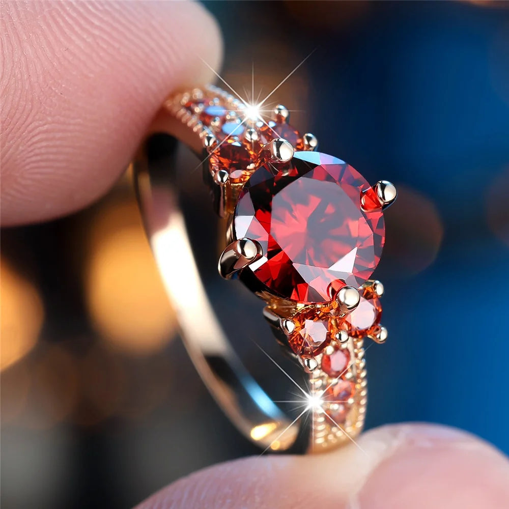 Bague Femme Zirconium Rouge – CLEVI Paris
