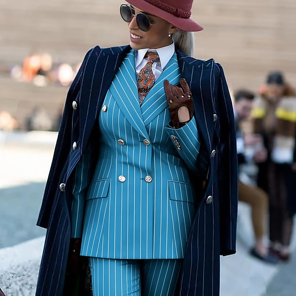 Tailleur 3 pièces femme rayé élégant – CLEVI Paris