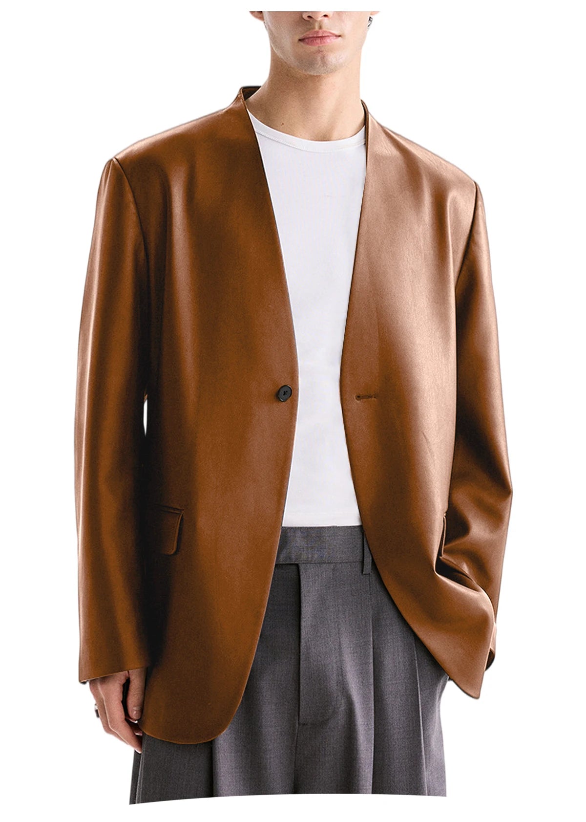 Blazer homme en tweed à chevrons, coupe droite – CLEVI Paris