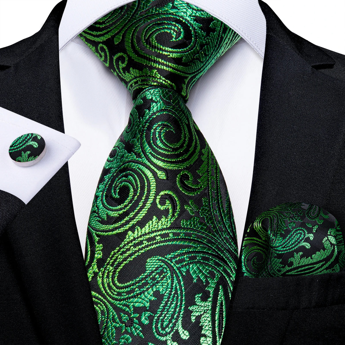 Coffret cravate homme paisley, pochette et boutons – CLEVI Paris