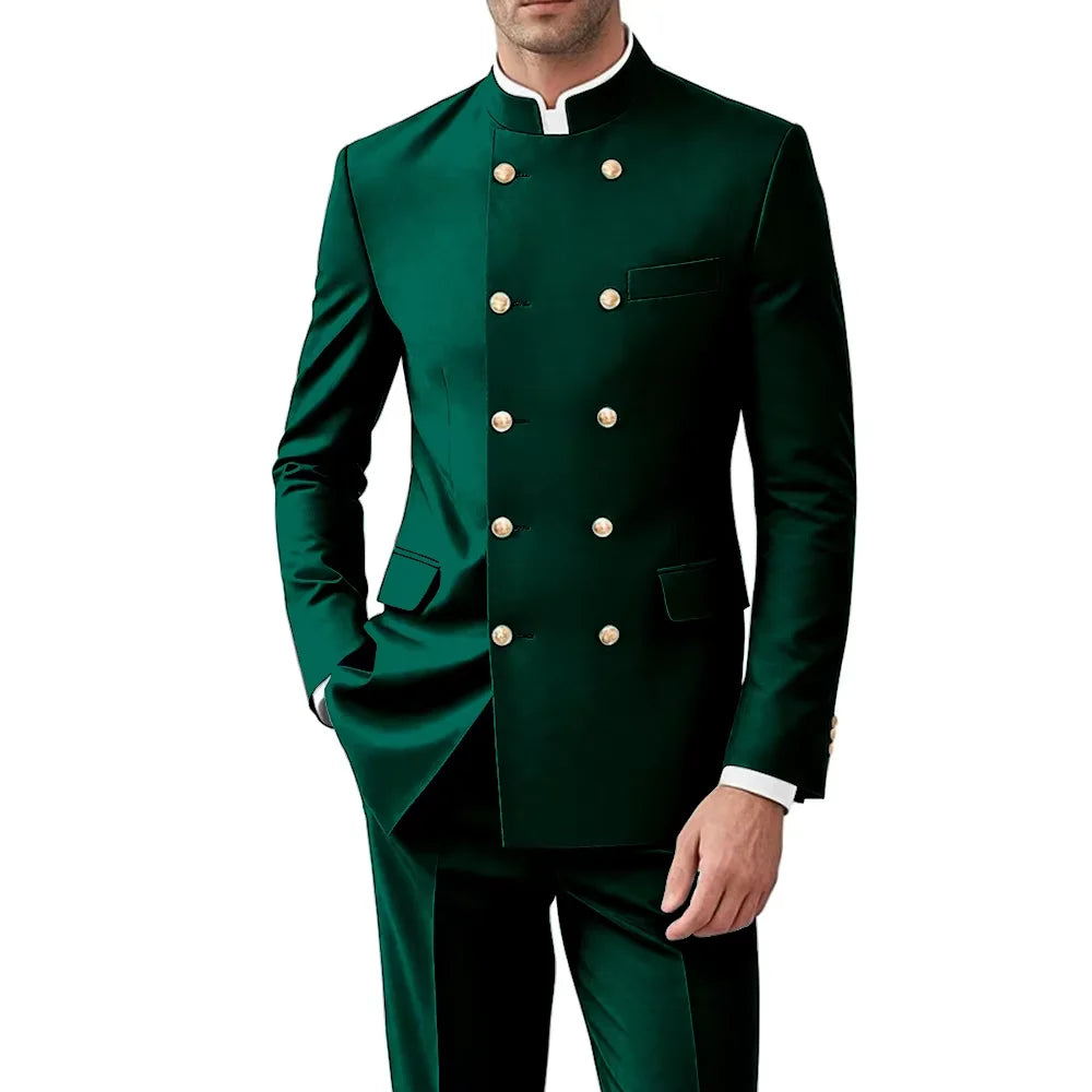 Costume Col Mandarin Homme Croisé – CLEVI Paris