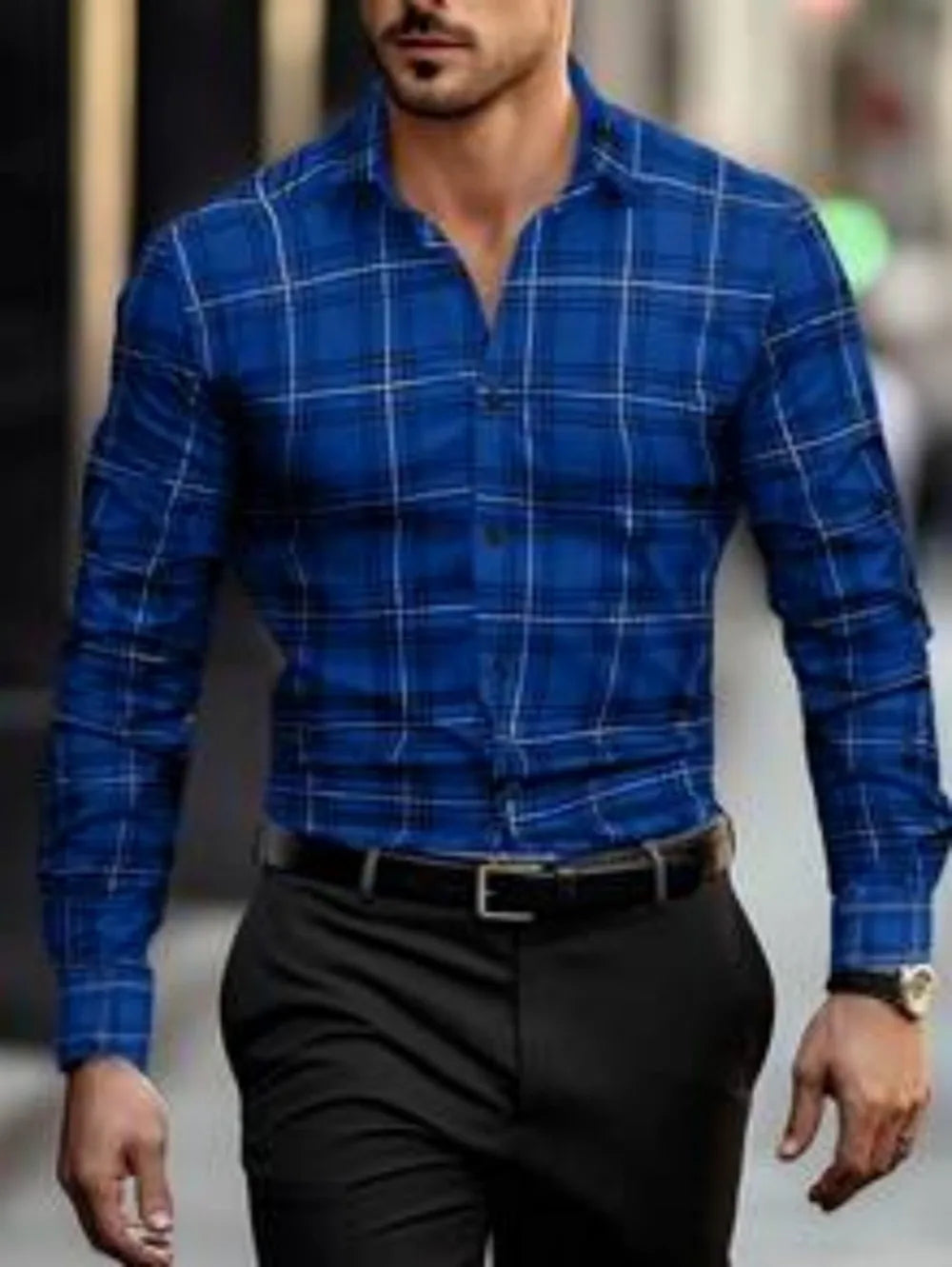 Chemise homme à carreaux en soie – CLEVI Paris