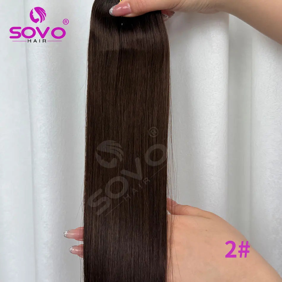 Extensions Clips Remy 7Pcs 120g Droites Femme – CLEVI Paris