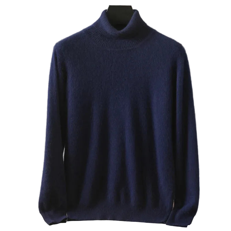 Pull homme à col roulé en maille unie – CLEVI Paris