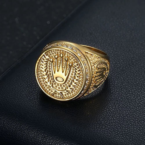 Bague Couronne Vintage Unisexe en Acier 316L – CLEVI Paris