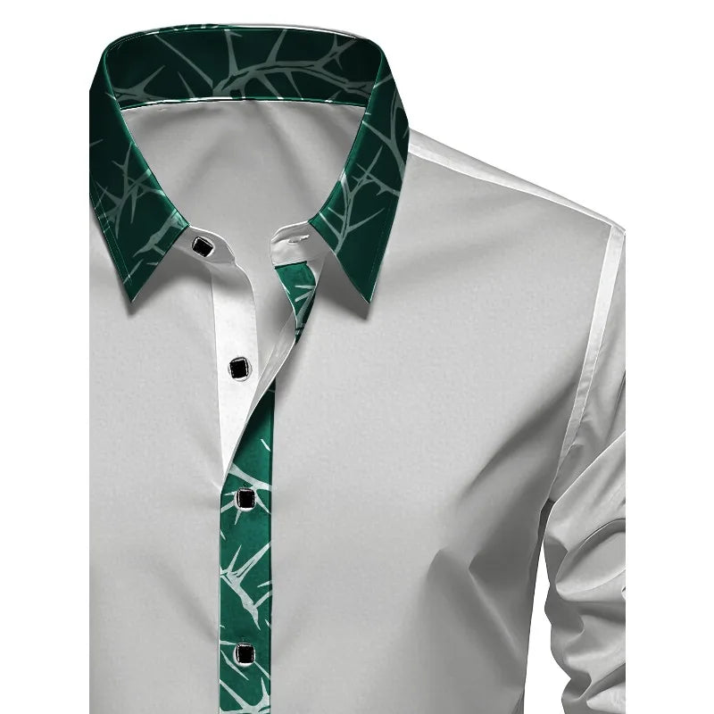 Chemise homme élégante imprimée à manches longues – CLEVI Paris