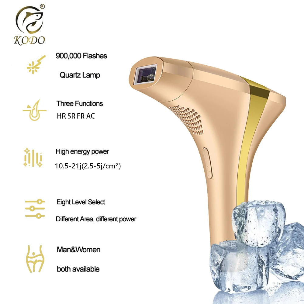 Épilateur IPL 4-en-1 KODO 2026 – Épilation Laser Sans Douleur, Soin Peau, Anti-Acné & Luminothérapie Visage & Corps