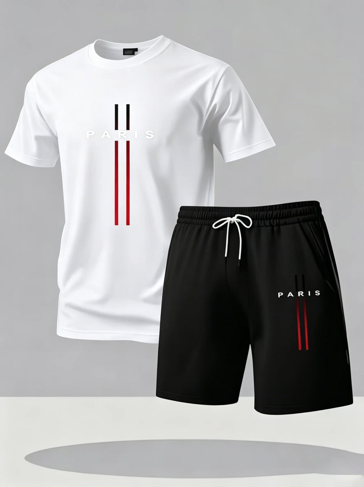 Ensemble homme à rayures rouges, col rond – CLEVI Paris