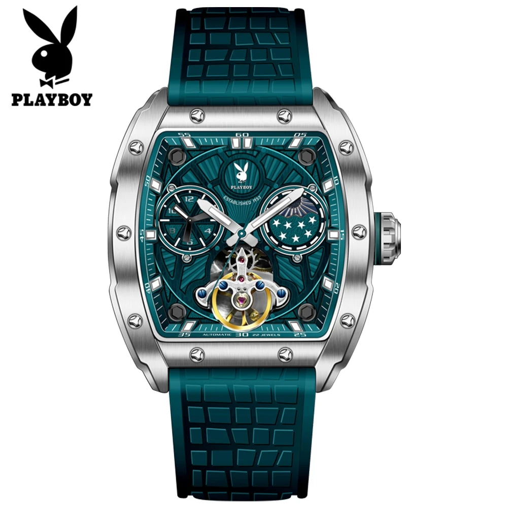 Montre Mécanique Automatique PLAYBOY Squelette Tourbillon – CLEVI Paris
