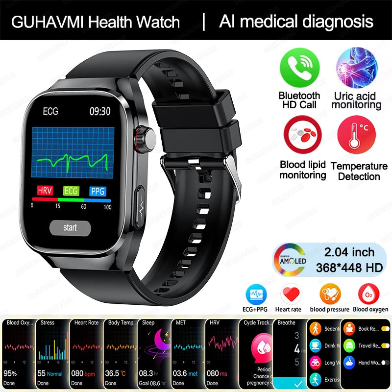 Montre GUHUAVMI AMOLED 2,04″ Bluetooth – CLEVI Paris