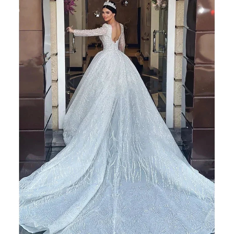 Robe de mariée princesse en tulle à perles – CLEVI Paris