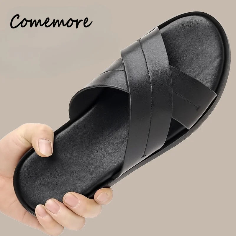 Sandales homme Comemore noires d’été – CLEVI Paris