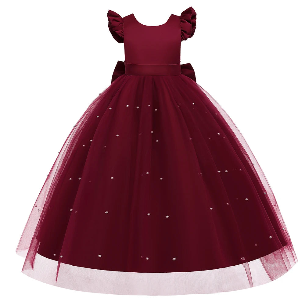 Robe cérémonie fille en tulle avec nœud – CLEVI Paris