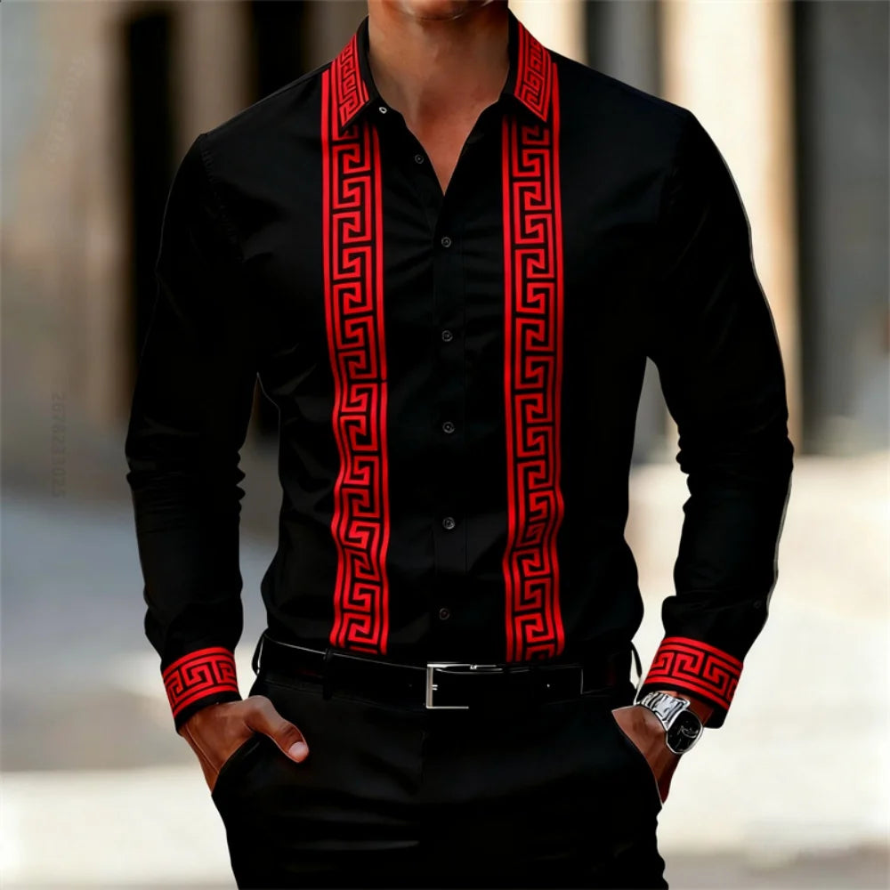 Chemise Imprimée Homme Manches Longues – CLEVI Paris