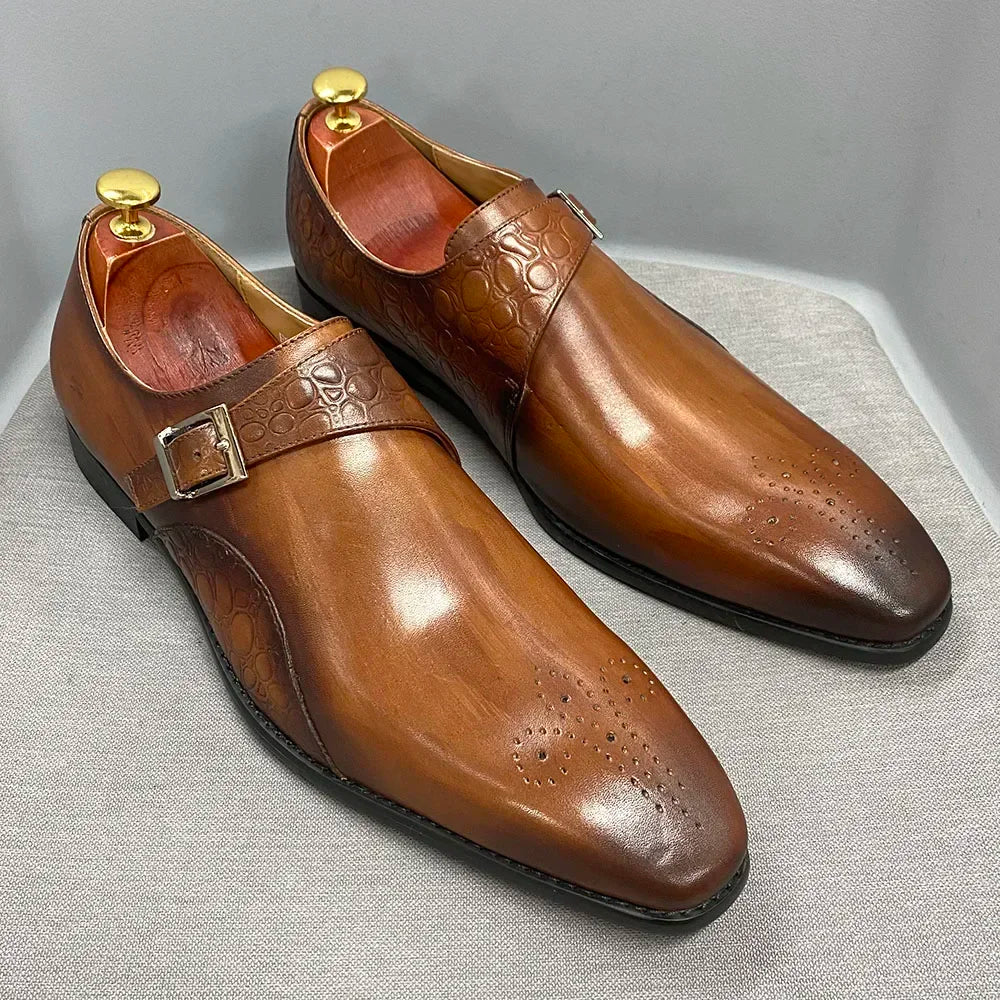 Chaussures homme à double boucle en cuir – CLEVI Paris