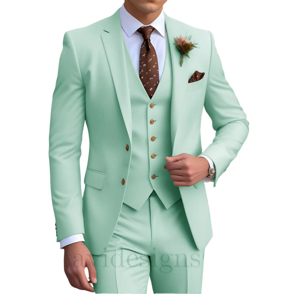 Costume homme 3 pièces, coupe droite plissée – CLEVI Paris