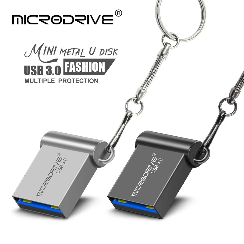 Clé USB 3.0 Mini MicroDrive 16Go 32Go 64Go 128Go Métal Argent Noir – CLEVI Paris