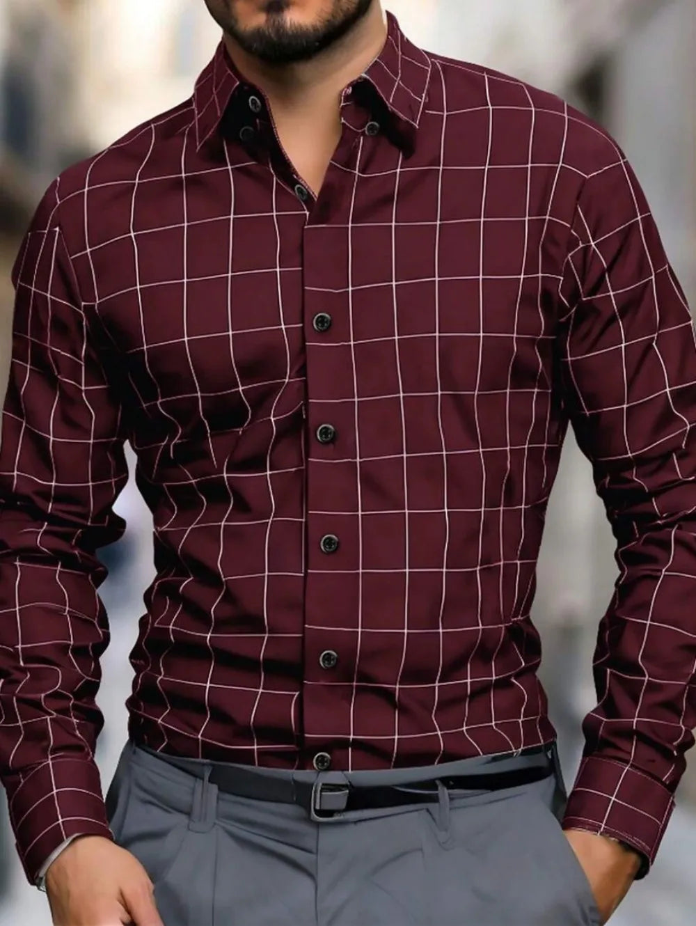 Chemise homme à carreaux en soie – CLEVI Paris