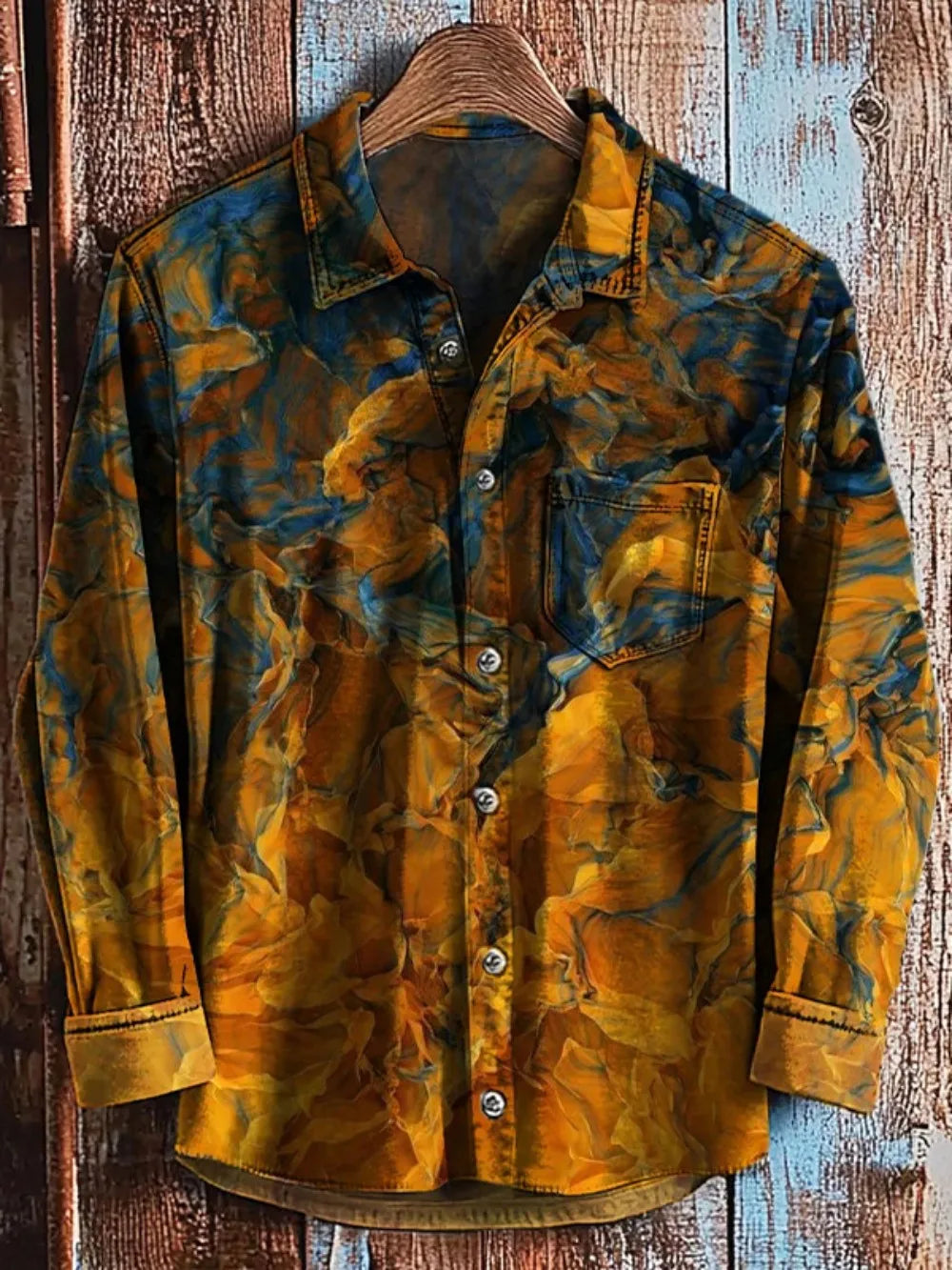 Chemise homme en lin imprimée – CLEVI Paris