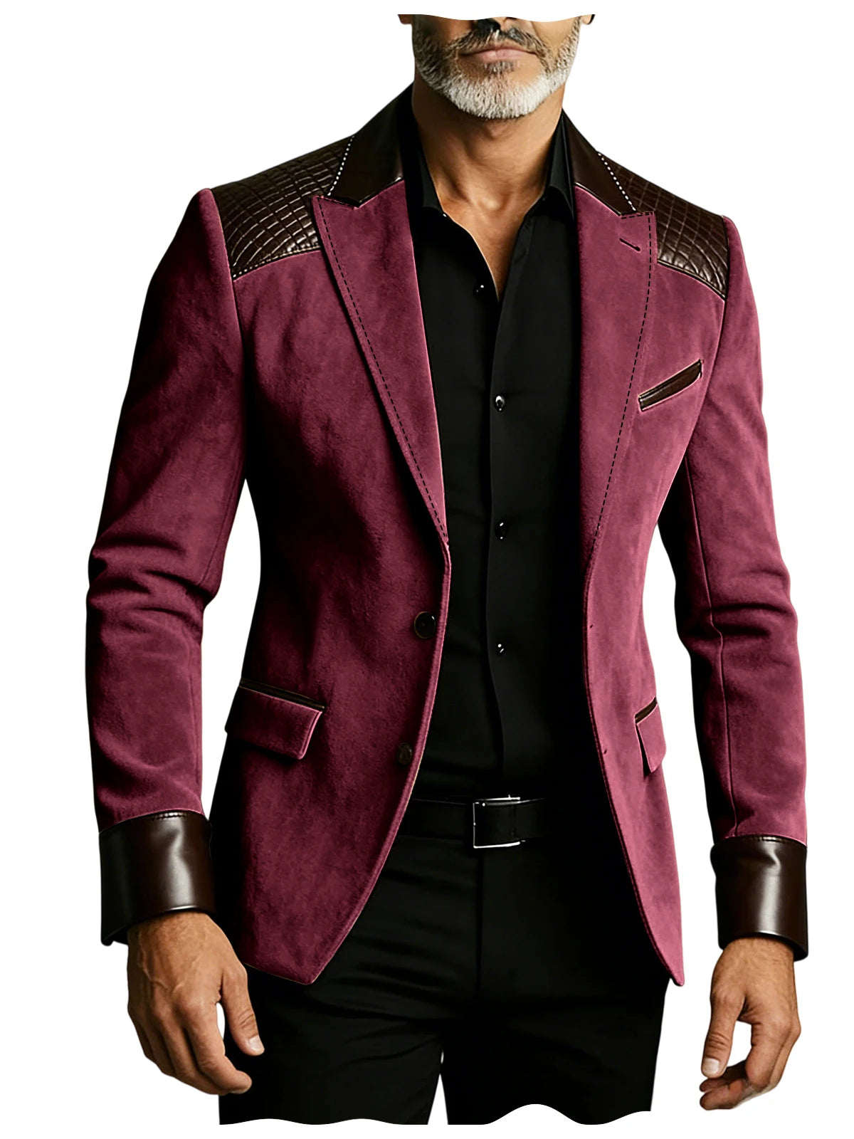 Blazer homme ajusté à détails crocodile – CLEVI Paris