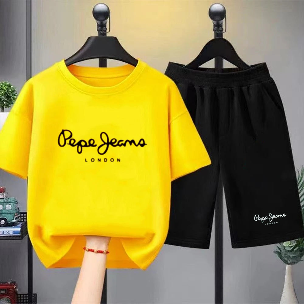 Ensemble enfant à lettres T-shirt et short – CLEVI Paris