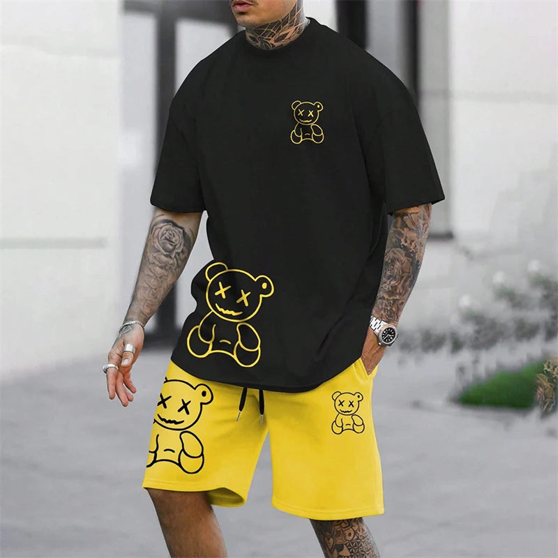 Ensemble homme t-shirt imprimé et short ample – CLEVI Paris
