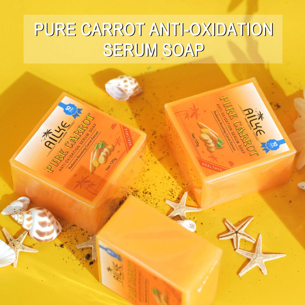 Savon Artisanal AILKE Carotte & Vitamine C 120g – Éclaircissant, Antioxydant & Hydratant – CLEVI Paris