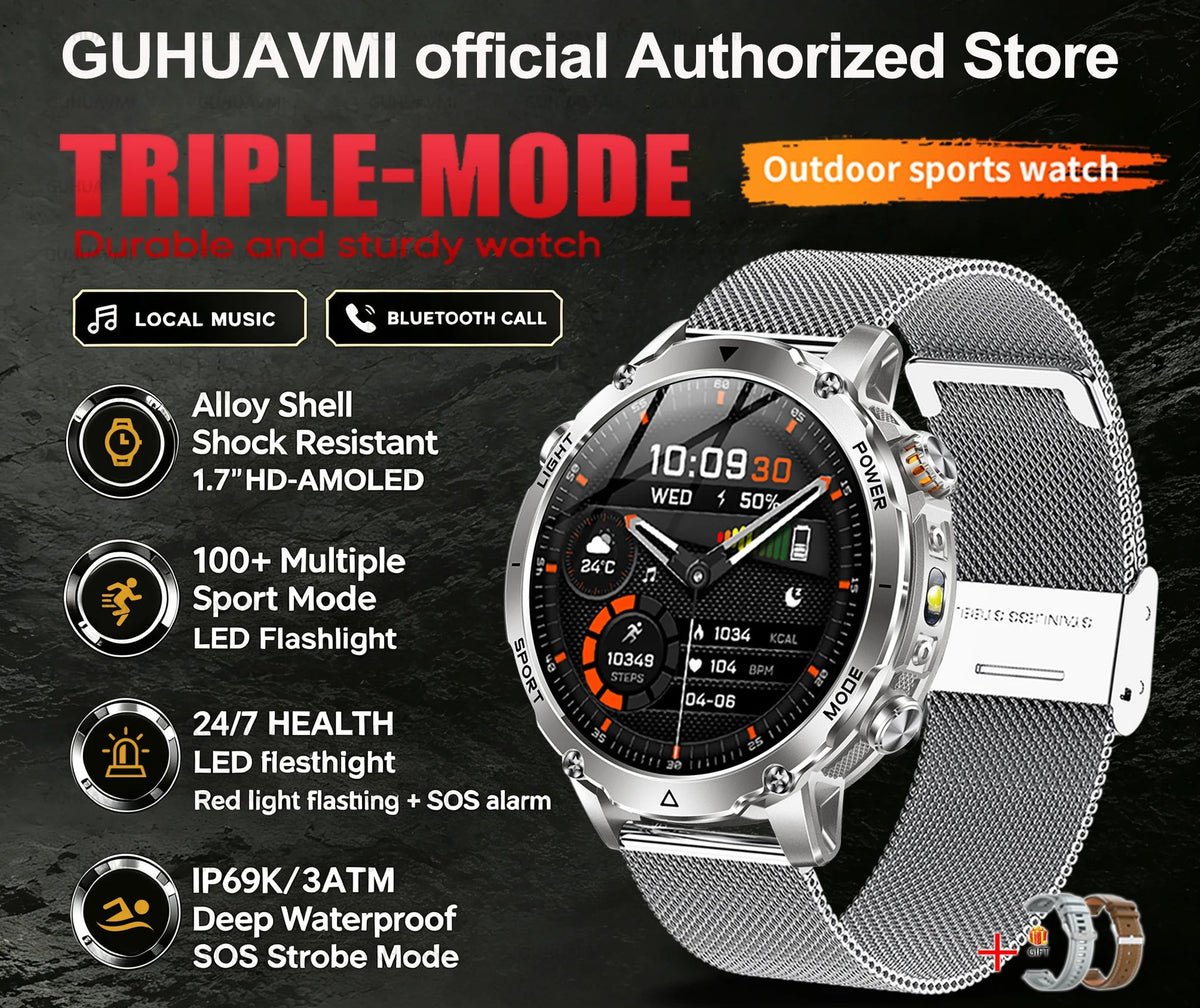 Montre connectée sport AMOLED 1,7 pouce – CLEVI Paris