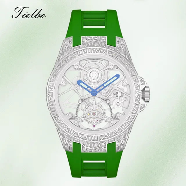 Montre Tourbillon Volant Cristaux Squelette Unisexe – CLEVI Paris