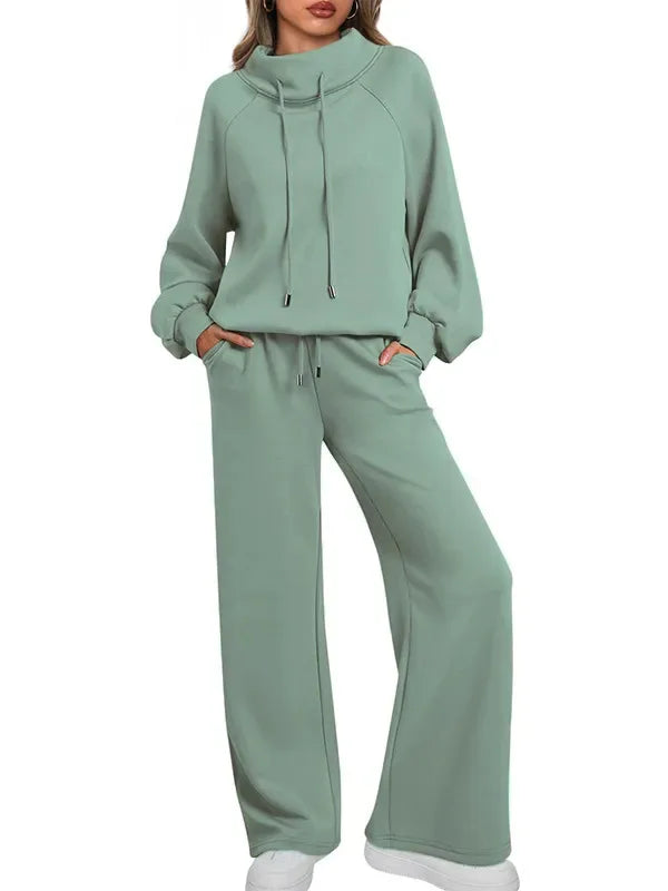 Ensemble femme col montant et pantalon large – CLEVI Paris