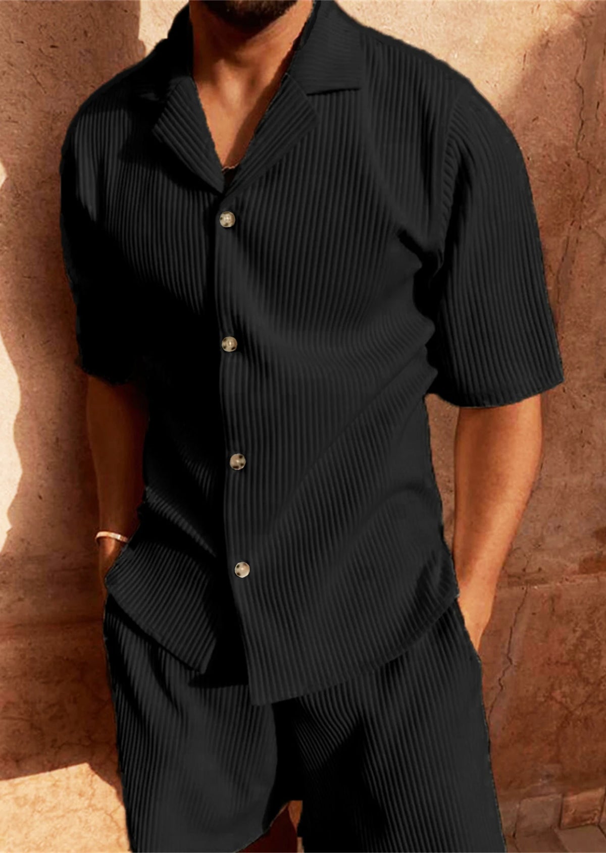 Ensemble homme chemise manches courtes et short – CLEVI Paris