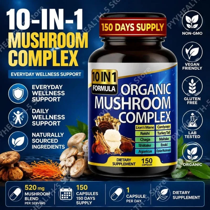 Complexe 10 champignons, 150 gélules – CLEVI Paris