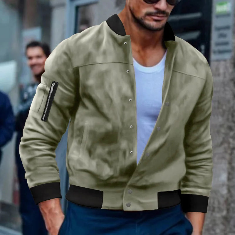 Veste homme boutonnée à col montant – CLEVI Paris