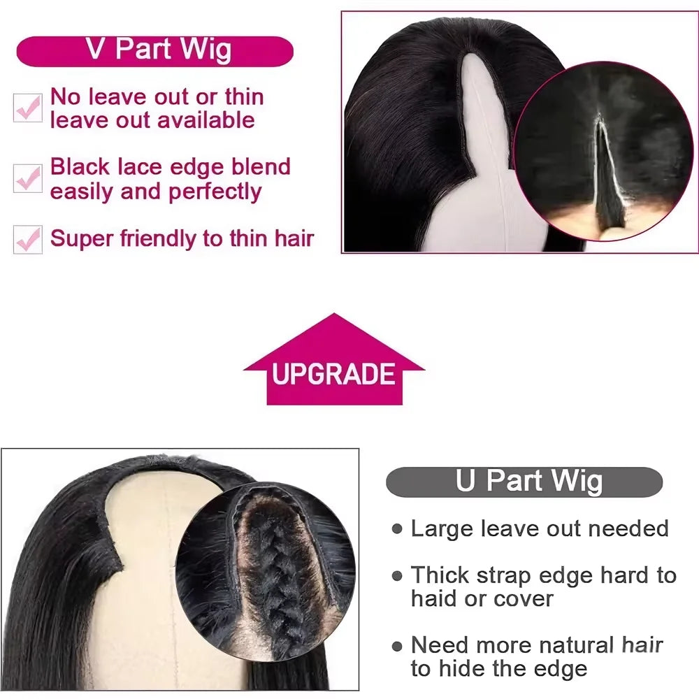 Perruque V Part Straight Sans Colle Remy Hair – CLEVI Paris