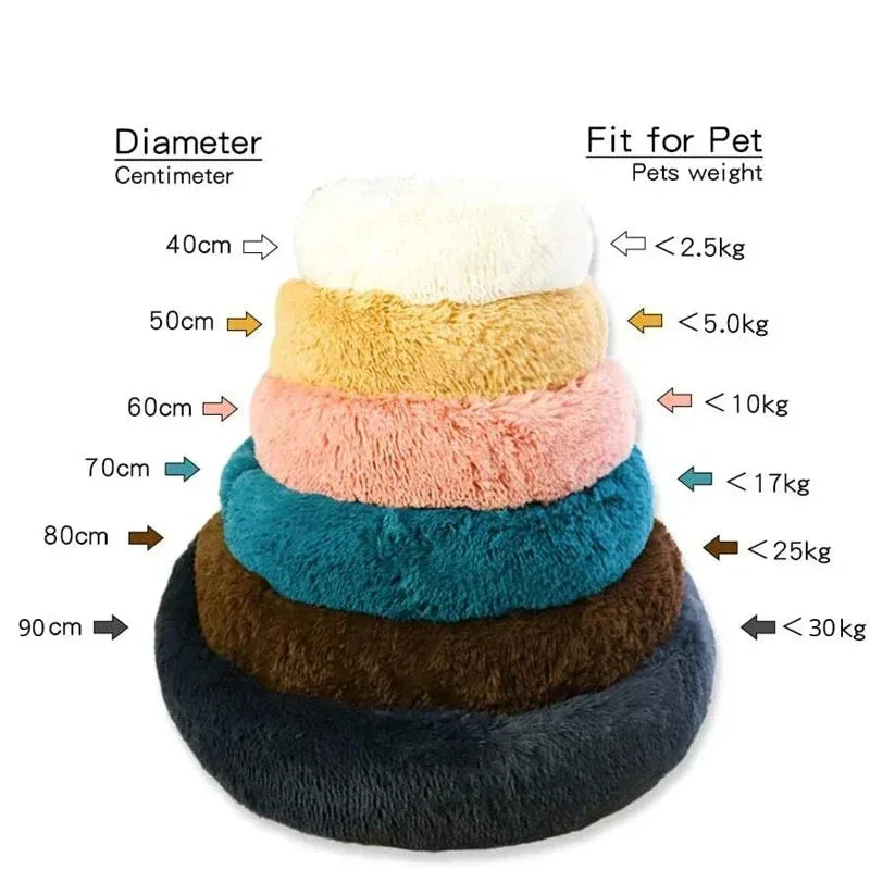 Lit rond en peluche chien et chat 40 à 90 cm – CLEVI Paris