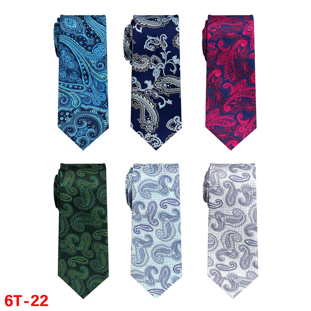 Lot de 6 cravates homme jacquard – CLEVI Paris