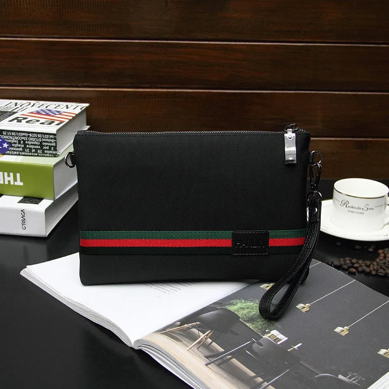 Pochette homme noire en toile S et L – CLEVI Paris