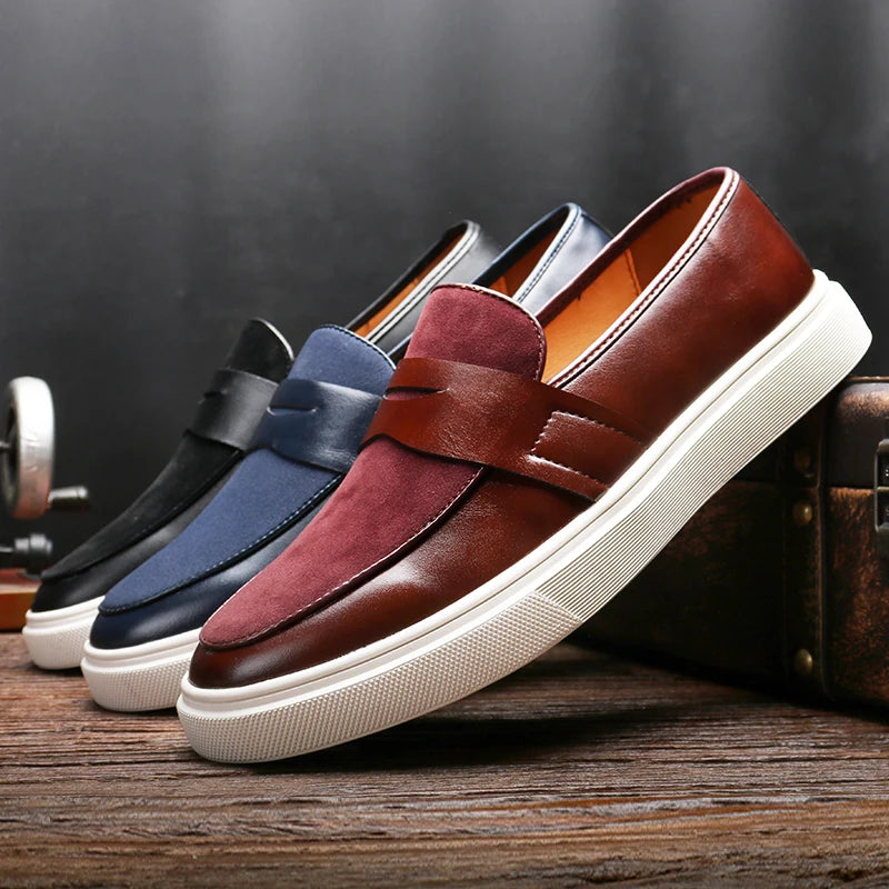 Loafers Cuir Homme Slip-On Style Britannique – CLEVI Paris