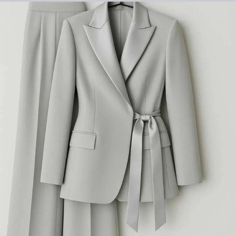 Tailleur femme blazer et pantalon large – CLEVI Paris