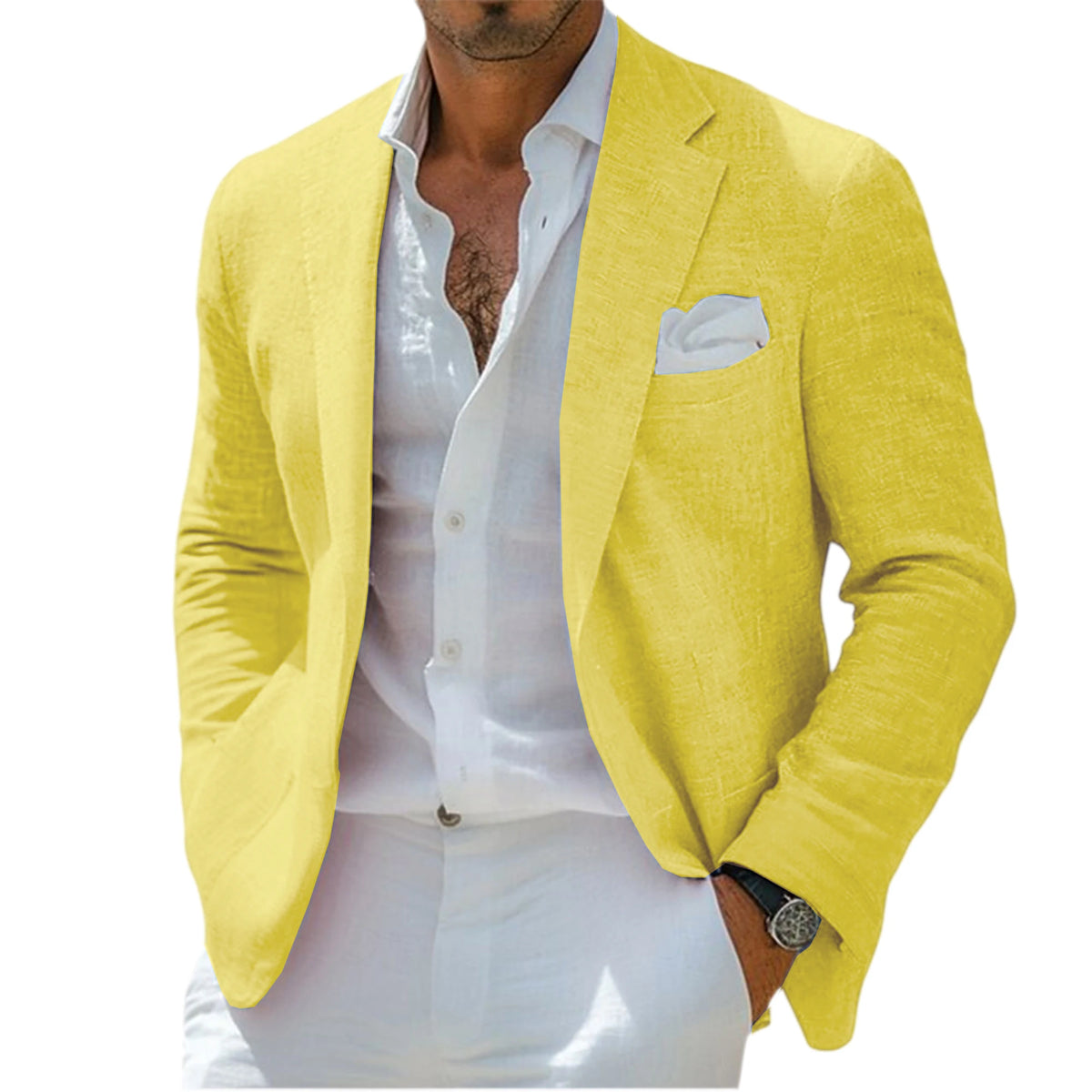 Blazer Lin Homme Coupe Ajustée – CLEVI Paris