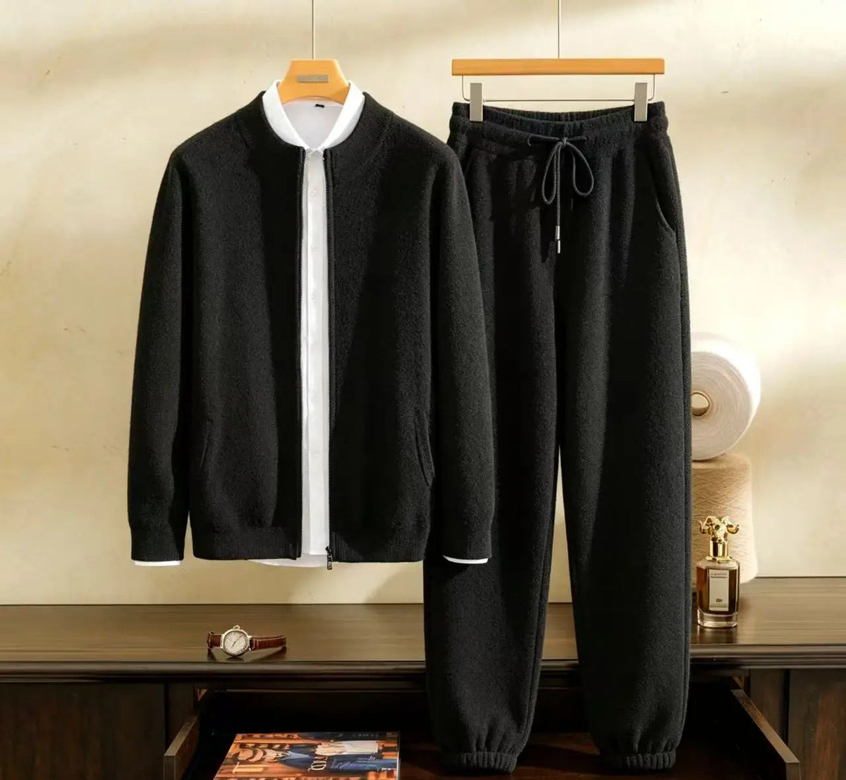 Ensemble homme en cachemire zippé 2 pièces – CLEVI Paris