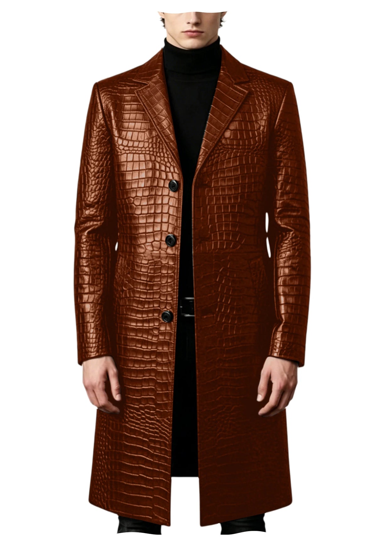 Manteau homme effet crocodile coupe ajustée – CLEVI Paris