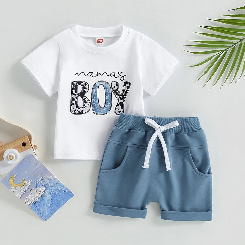 Ensemble bébé garçon blanc et bleu imprimé – CLEVI Paris